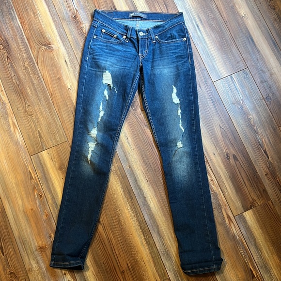 Levi’s Distressed 524 Too Superlow Jeans, Size 1M (25x32) - Picture 4 of 14